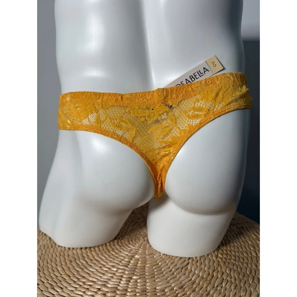 Cosabella Men's Luxury Lace G-String Thong Taaja Mango Yellow  Size L